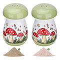 green ceramic mushroom salt and pepper shaker