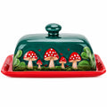 Dark Green butter dish with lid