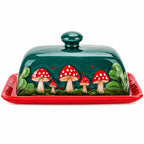 Dark Green butter dish with lid