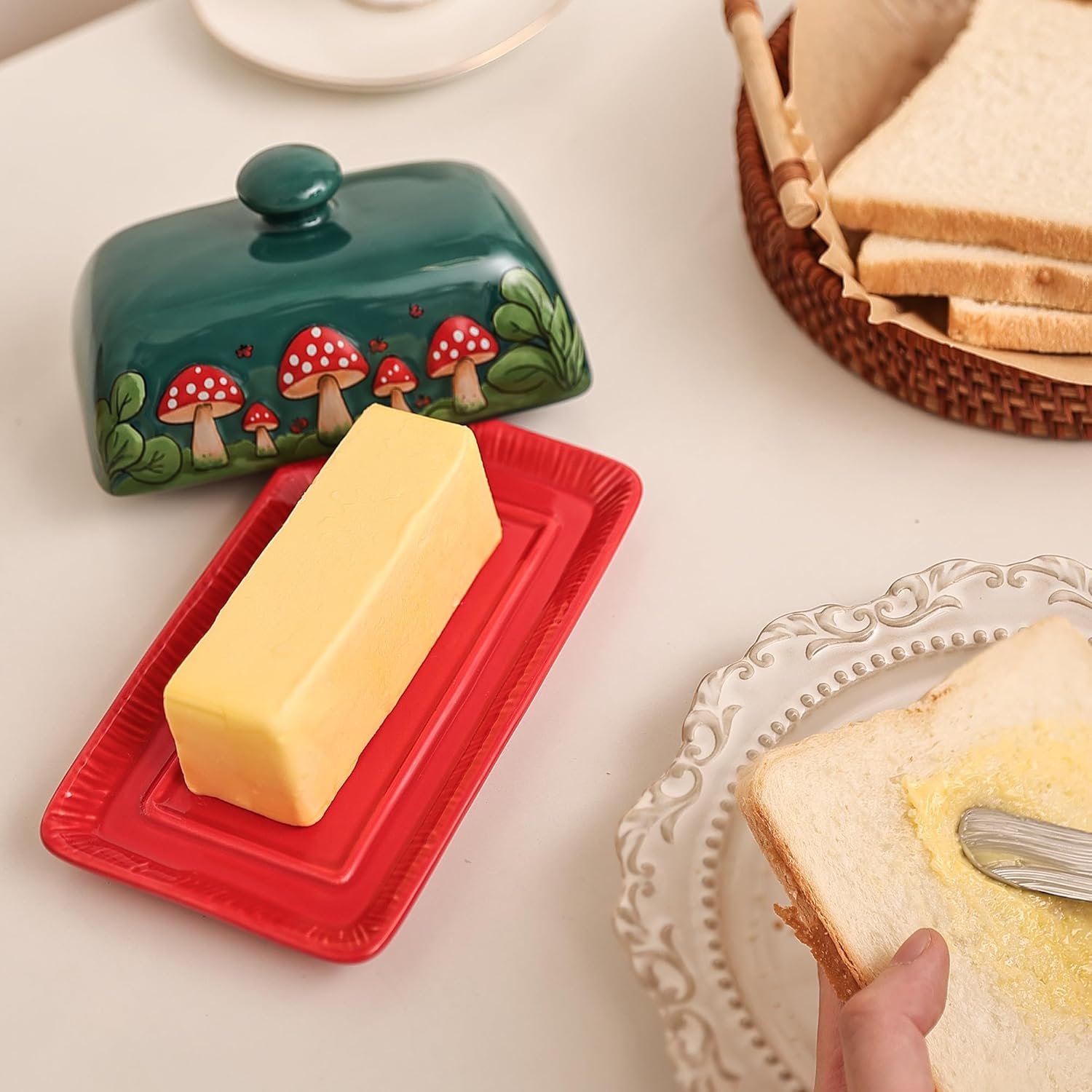 Dark Green butter dish