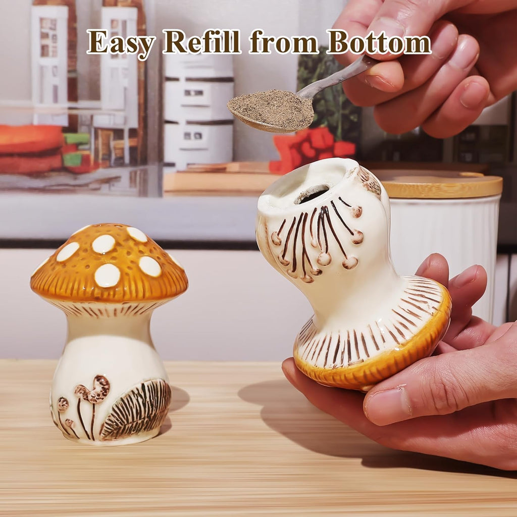 refilling a salt and pepper shaker from the bottom