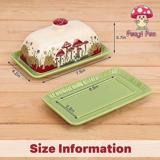 size information of butter dish with lid