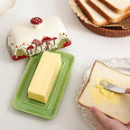 ceramic butter dish used on bread