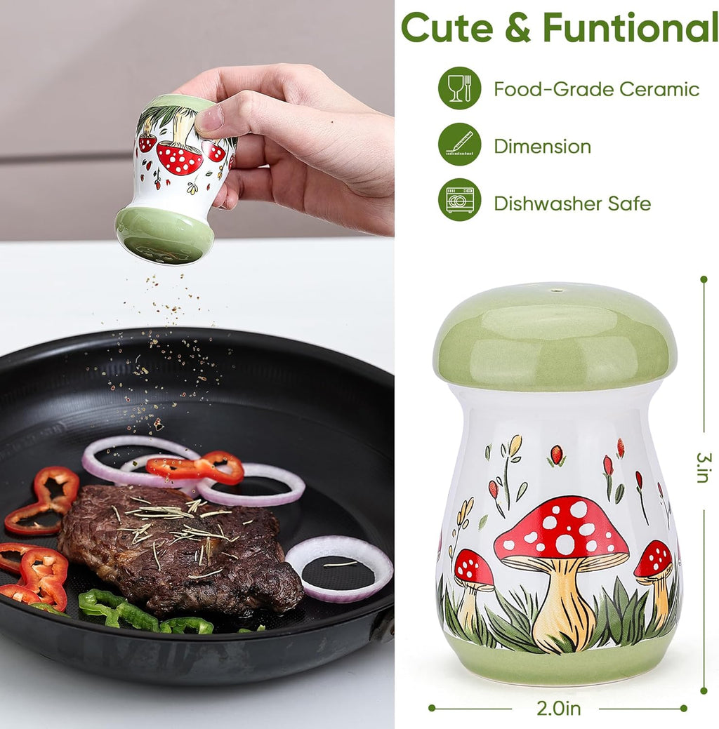 green salt and pepper shaking used in cooking
