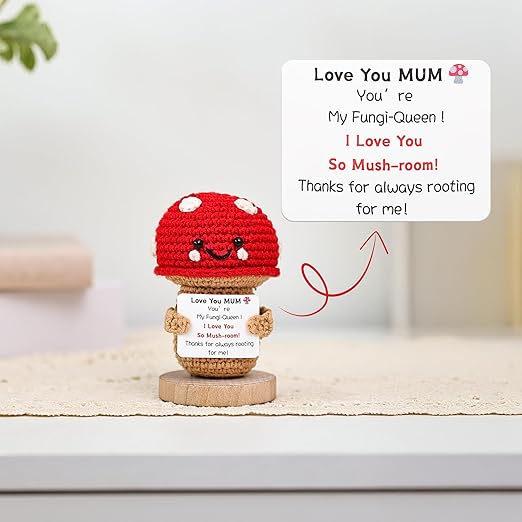 Love you MUM crochet mushroom plush