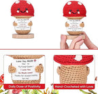 Love you MUM crochet mushroom collage