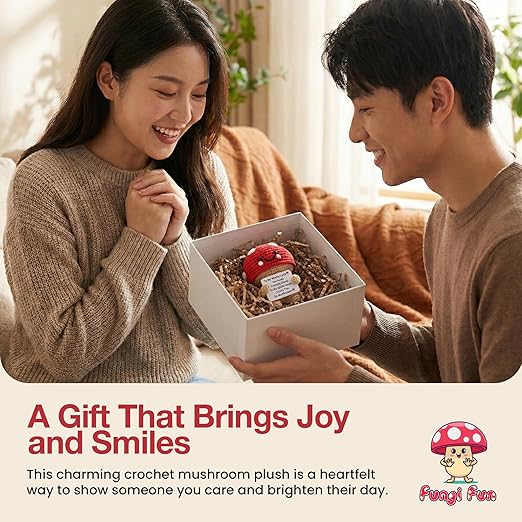 To My Mushy Love as gift crochet mushroom